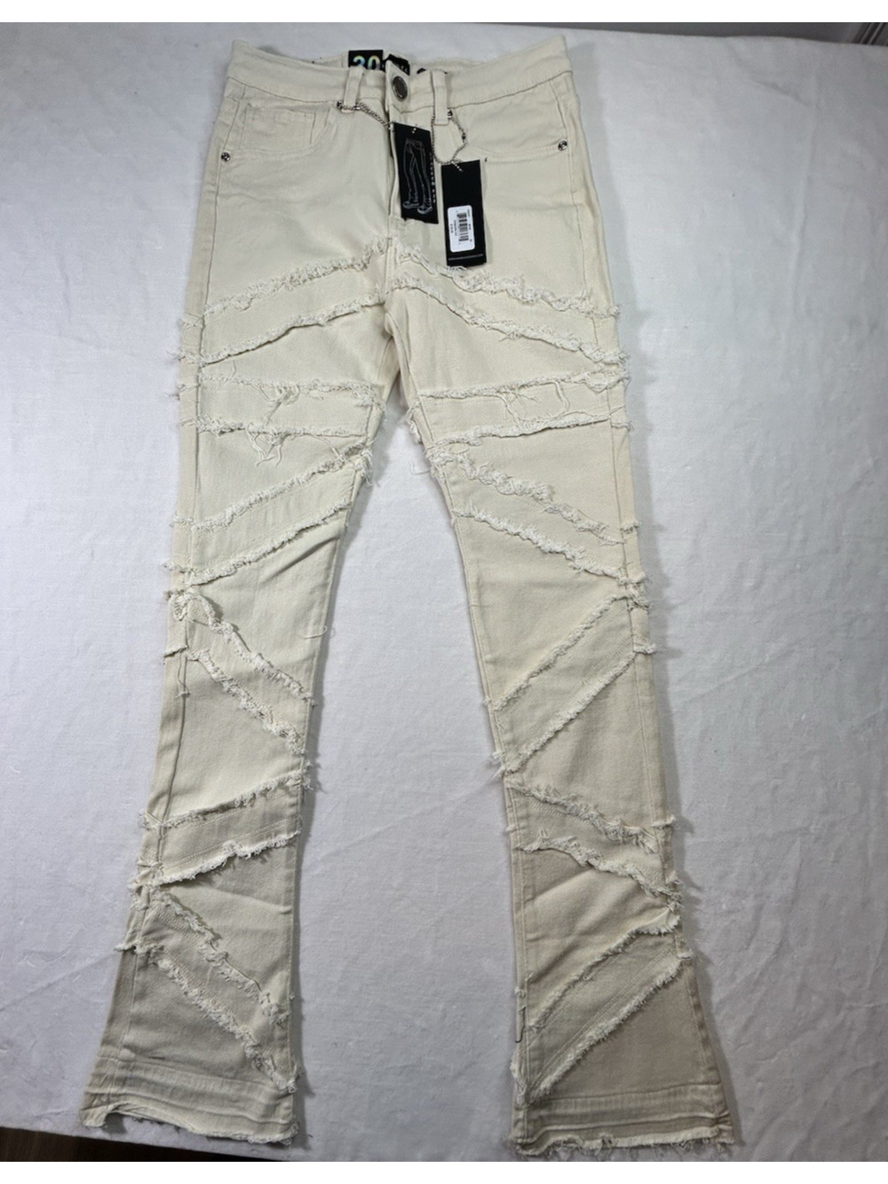 Waimea Men’s Stacked Fit Moto Jeans Bone Size 30x36